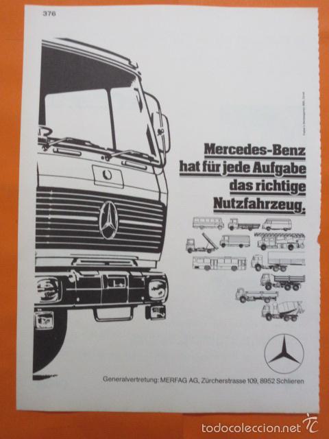 Voitures et Motocyclettes: PUBLICIDAD 1976 - COLECCION COCHES - CAMION Y AUTOBUS MERCEDES BENZ