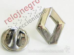 Carros e motociclos: PIN - RENAULT - LOGOTIPO - PLATEADO - DE METAL - PUBLICIDAD DE COCHE - LOGO - COCHES - RENOLT