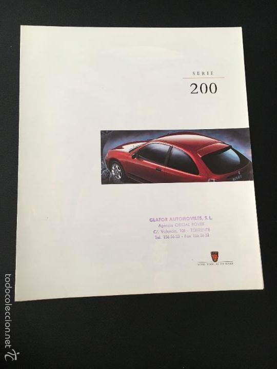 Coches y motocicletas: Folleto catalogo publicidad original rover serie 200 de 1996
