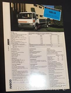 Automobili e Motociclette: Folleto catalogo publicidad original IVECO chasis cabina y camion 109.14 de 1987