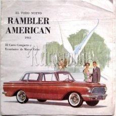 Coches y Motocicletas: CATALOGO DESPLEGABLE PUBLICIDAD AUTOMÓVIL RAMBLER AMERICAN AÑO 1961 EN CASTELLANO. Lote 58486226
