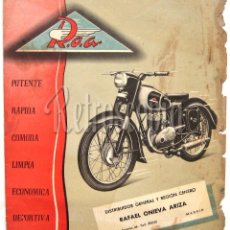 Coches y Motocicletas: CATALOGO FOLLETO MOTOCICLETAS ROA . INDUSTRIAS MOTORIZADAS ONIEVA. MOTOR HISPANO VILLIERS. AÑOS 50. Lote 58543830