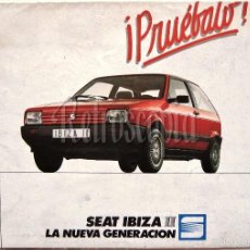 Coches y Motocicletas: CATALOGO DESPLEGABLE PUBLICIDAD SEAT IBIZA II AÑO 1989 EN CASTELLANO. Lote 58579734