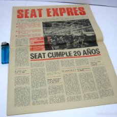 Coches y Motocicletas: PERIODICO SEAT EXPRES - LA GAMA SEAT 1973. Lote 59522575