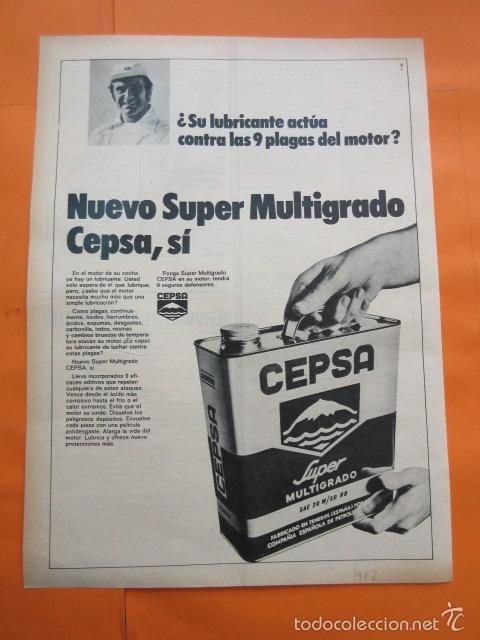 Voitures et Motocyclettes: PUBLICIDAD 1972 - COLECCION COCHES - SUPER MULTIGRADO CEPSA