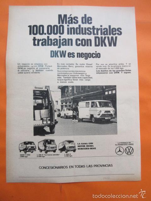 Carros e motociclos: PUBLICIDAD 1972 - COLECCION COCHES - MERCEDES DKW