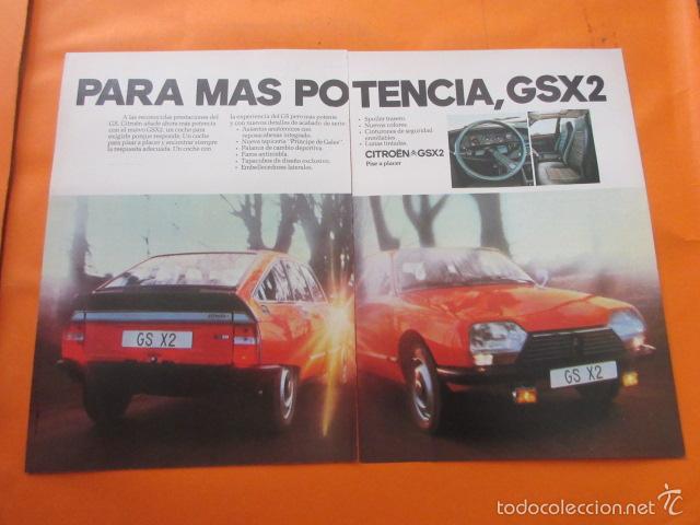Coches y Motocicletas: PUBLICIDAD 1975 - COLECCION COCHES - CITROEN GSX2 - DOBLE PAGINA CORTADA POR EL CENTRO