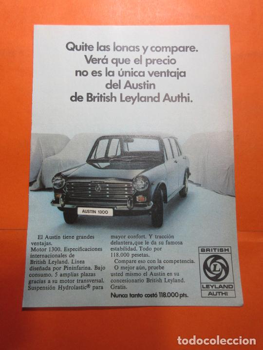 Automobili e Motociclette: PUBLICIDAD 1971 - COLECCION COCHES - BRITISH LEYLAND AUTHI AUSTIN 1300 118000 PESETAS