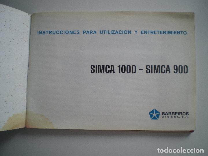Coches y motocicletas: CATALOGO SIMCA 1000 SIMCA 900 - Foto 2