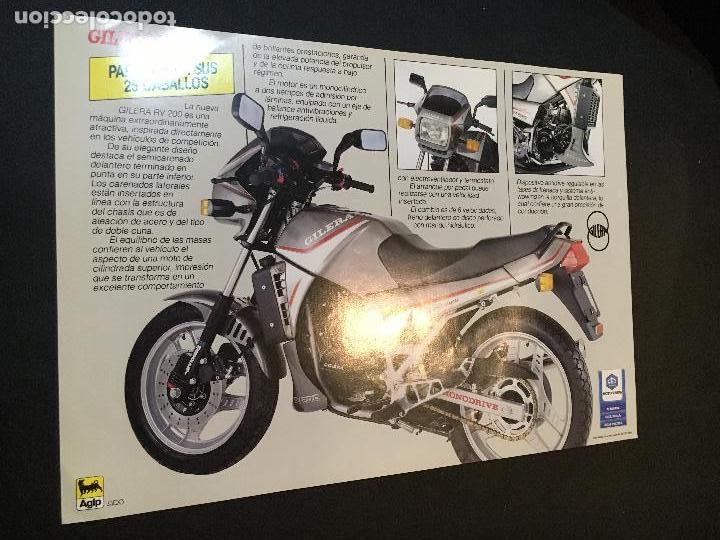 Coches y Motocicletas: Folleto catalogo publicidad original moto gilera rv 200 vespa bianchi 1985