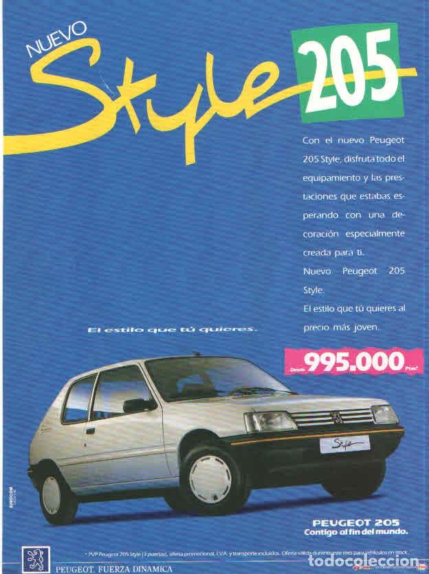 Coches y Motocicletas: PEUGEOT 205 RALLYE: anuncio publicidad 1991