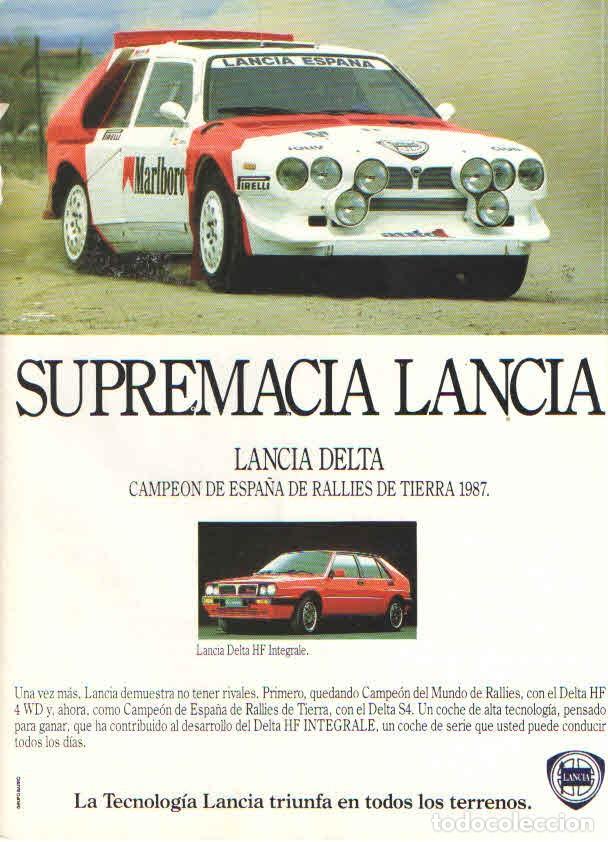 Coches y motocicletas: LANCIA DELTA HF INTEGRALE: anuncio publicidad 1987