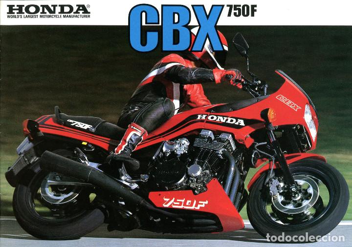 Coches y motocicletas: Folleto cat&aacute;logo motocicleta Honda CBX750 F en ingl&eacute;s