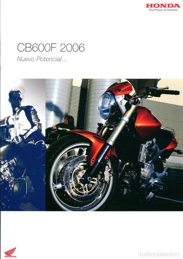 Coches y motocicletas: Folleto cat&aacute;logo motocicleta Honda CB600F