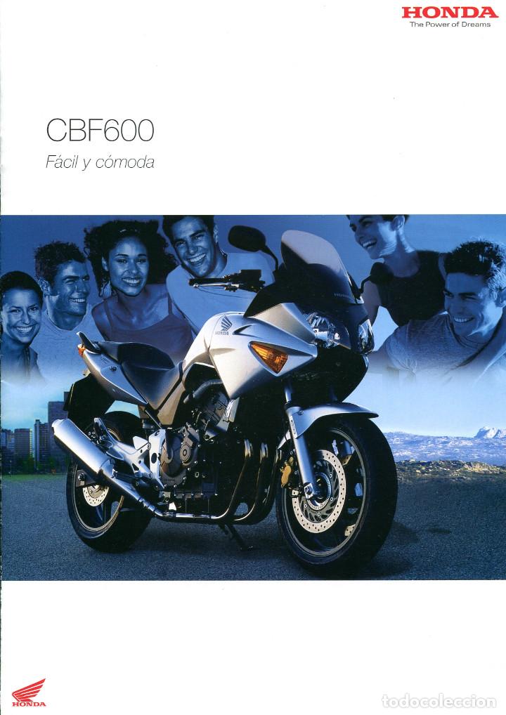 Coches y motocicletas: Folleto cat&aacute;logo motocicleta Honda CBF600
