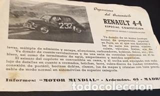 Carros e motociclos: antigua hoja de publicidad del renault 4-4 especial competicion