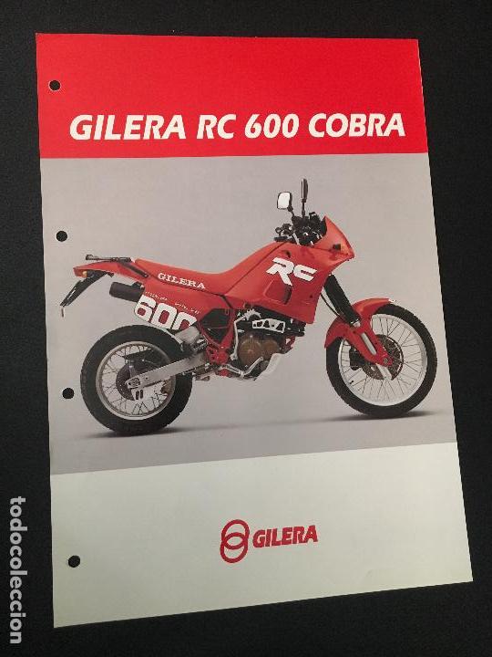 Coches y Motocicletas: Folleto catalogo publicidad original gilera rc 600 cobra piaggio moto vespa