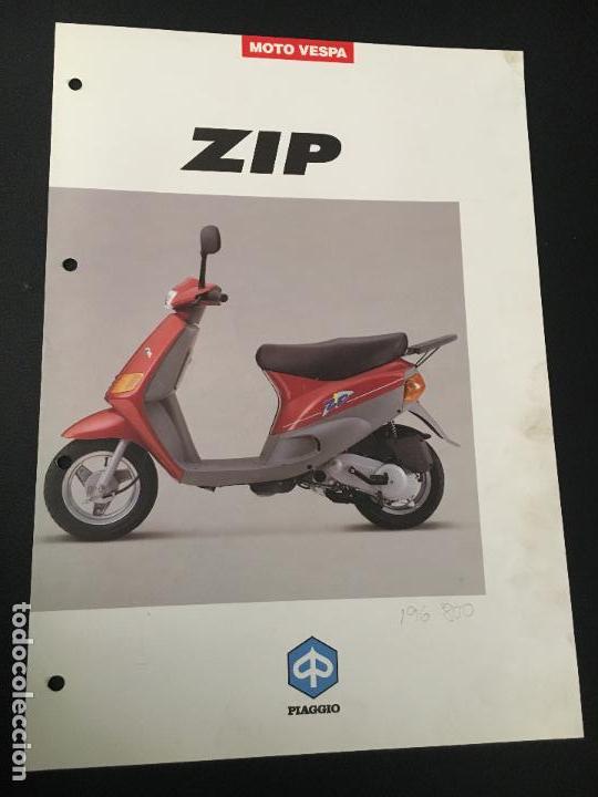 Coches y Motocicletas: Folleto catalogo publicidad original zip piaggio moto vespa
