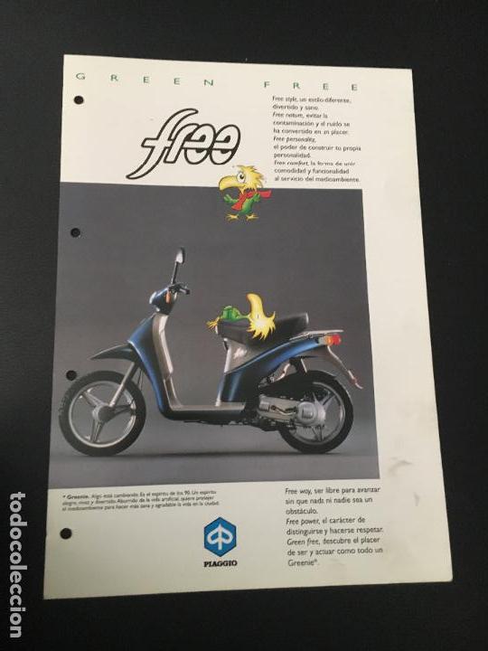Coches y Motocicletas: Folleto catalogo publicidad original free green free greenie piaggio moto vespa