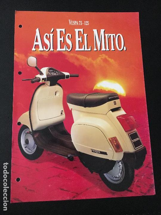 Coches y Motocicletas: Folleto catalogo publicidad original piaggio moto vespa 75 - 125
