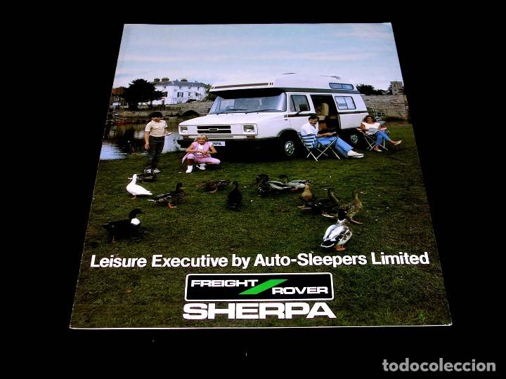 Coches y motocicletas: Autocaravana Freight Rover Sherpa, Cat&aacute;logo publicidad original, en ingl&eacute;s. D&iacute;ptico 4 p&aacute;ginas.
