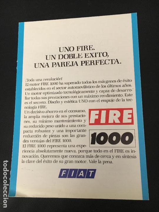 Coches y Motocicletas: Folleto catalogo publicidad original fiat uno y uno fire 1000
