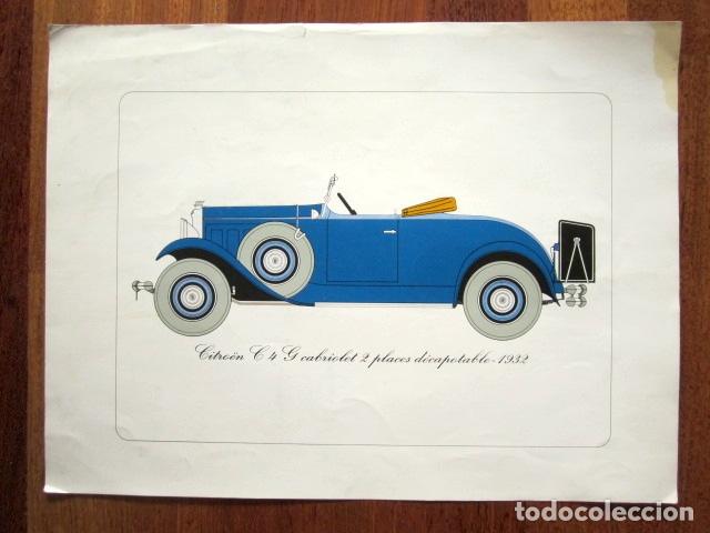Coches y Motocicletas: CITROEN C 4 G CABRIOLET 2 PLAZAS DESCAPOTABLE. A&Ntilde;O 1932. L&Aacute;MINA 40 X 30 CM