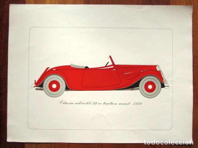 Coches y Motocicletas: CITROEN CABRIOLET 22CV TRACCI&Oacute;N DELANTERA. A&Ntilde;O 1934. L&Aacute;MINA 40 X 30 CM