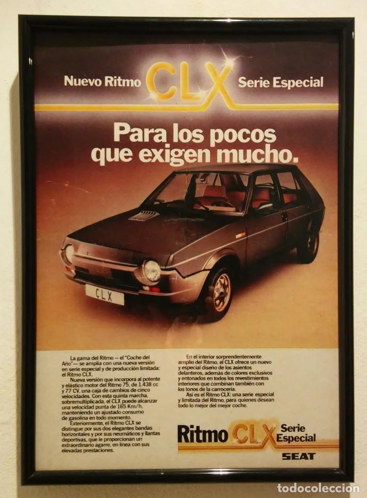 Cars and Motorcycles: ANTIGUO ANUNCIO ENCARTONADO -A4- Seat Ritmo CLX - COCHES - A&Ntilde;OS 80 - Vintage Publicidad