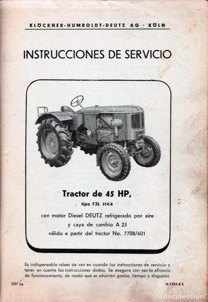 Deutz d7506 tractor manual de instrucciones de manual de instrucciones 