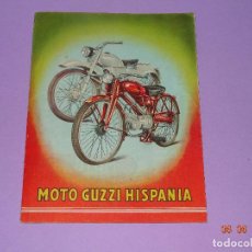 Coches y Motocicletas: ANTIGUO CATÁLOGO DESPLEGABLE PUBLICITARIO DE LAS MOTOS MOTOGUZZI HISPANIA - AÑO 1950S.. Lote 89223096