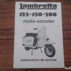 Coches y Motocicletas: LAMBRETTA 125 150 200. MOTO-SCOOTER. INSTRUCTIONS DE SERVICE.