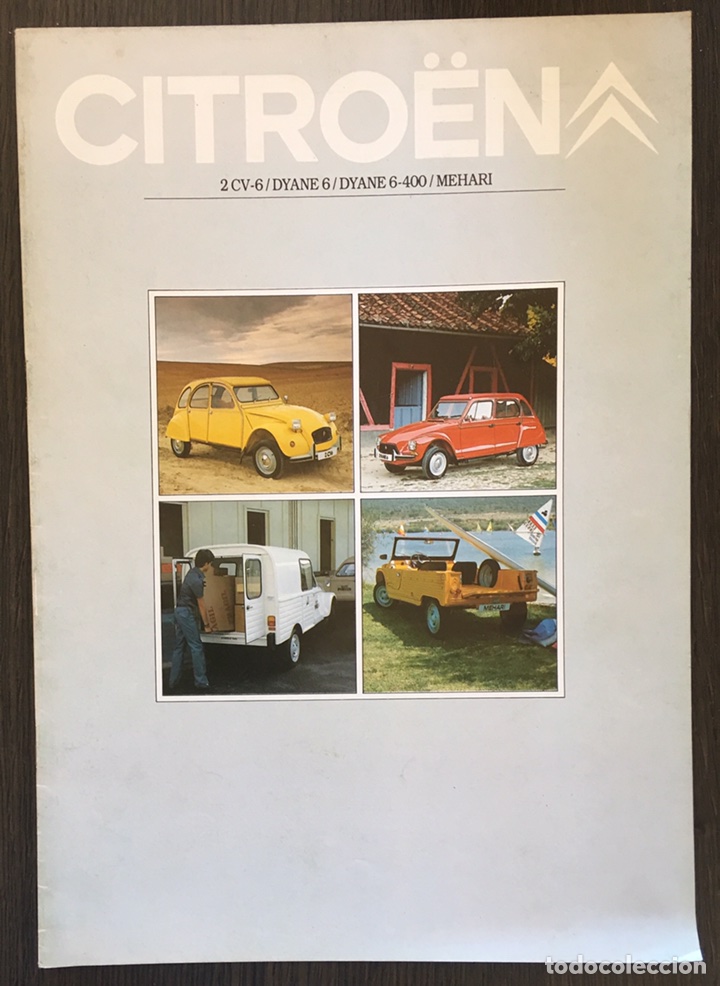 Coches y Motocicletas: Folleto catalogo publicidad original citroen 2 cv 6 dyane 6-400 mehari de 1982