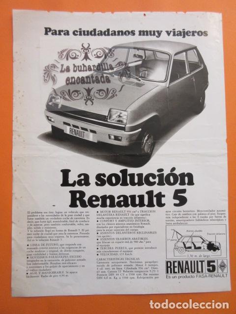 Automobili e Motociclette: PUBLICIDAD 1973 - COLECCION COCHES - RENAULT 5