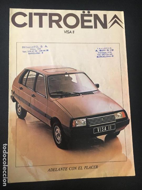 Coches y Motocicletas: Folleto catalogo publicidad original citroen visa II