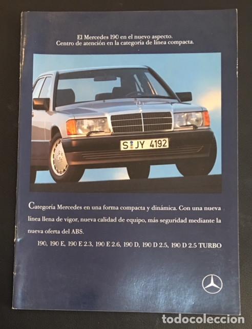 Coches y motocicletas: Folleto catalogo publicidad original mercedes benz de 1989 190 e d 2.5 turbo