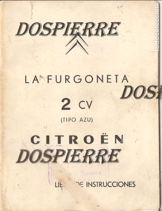 Manual-libro instrucciones, citroën 2cv , fur - Vendido en Venta