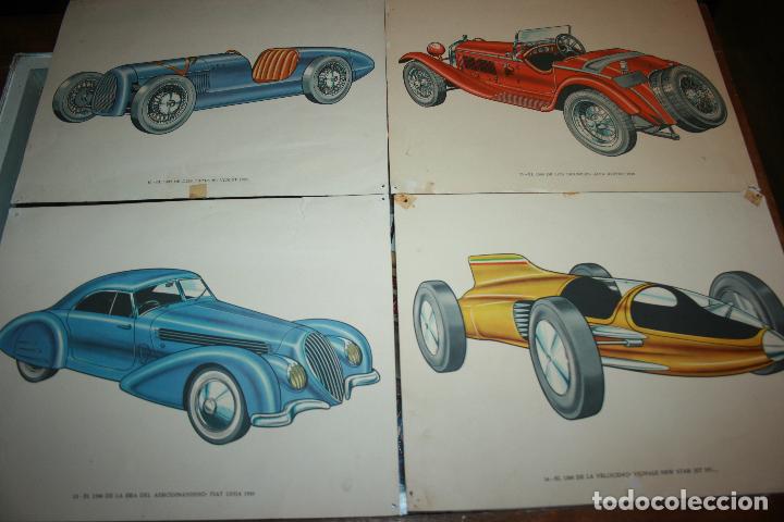 Coches y Motocicletas: cuatro laminas publicitarias de ascorbamina 1500.coches antiguos Violet,Fiat Ghia,alfa romeo