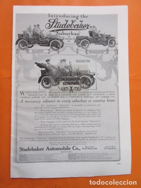 Voitures et Motocyclettes: CARTEL - STUDEBAKER SUBURBAN --- TRASERA --- THE DETROIT ELECTRIC - 28 X 41 CM.