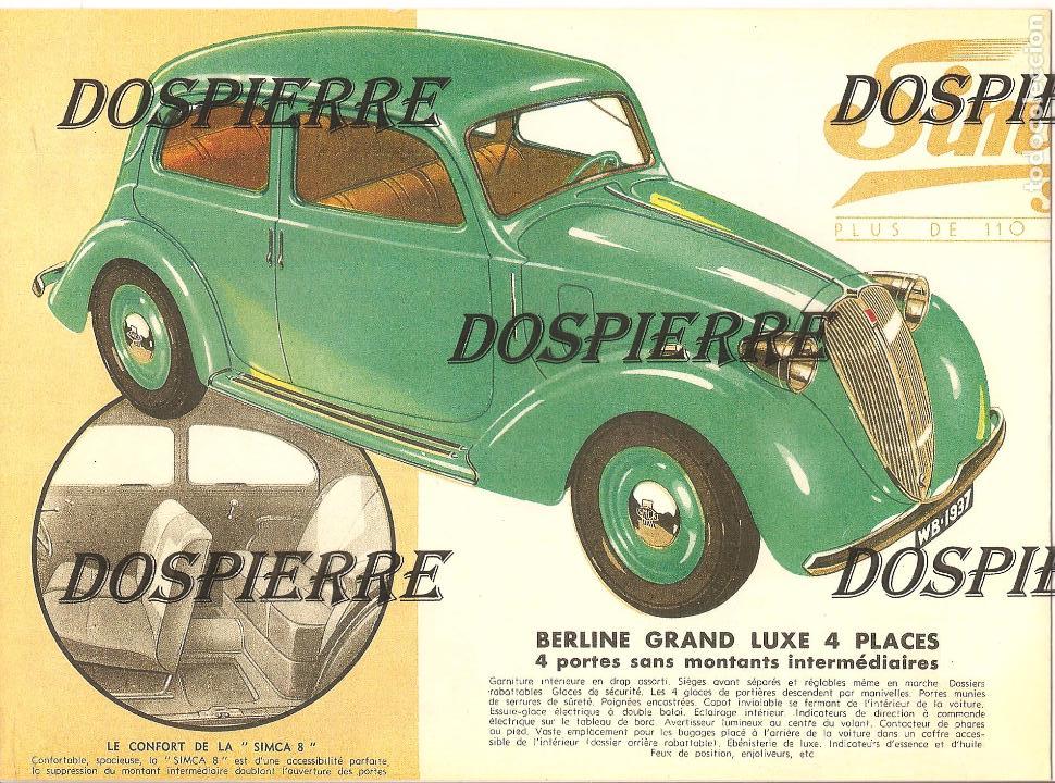 Coches y motocicletas: FACS&Iacute;MIL-PUBLICIDAD, SIMCA 8, D&Iacute;PTICO - Foto 2