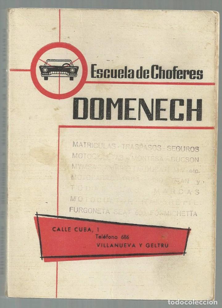 Coches y Motocicletas: ESCUELA DE CHOFERES DOMENECH, CARTILLA PARA EL ASPIRANTE A CONDUCTOR. VILANOVA I LA GELTR&Uacute;, 1960