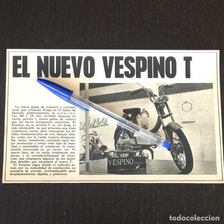Coches y Motocicletas: VESPINO T PRESENTACION SALON EXPOSICION VESPA - RECORTE PRENSA REVISTA ANUNCIO PUBLICIDAD