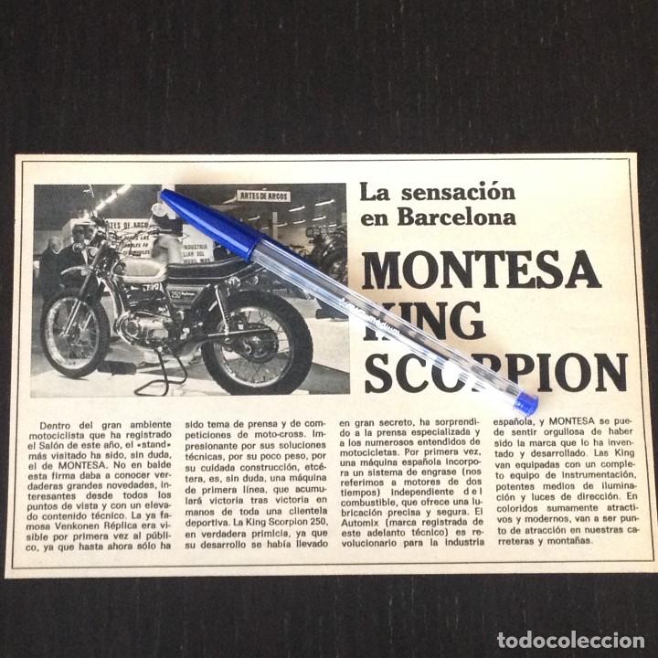 Coches y Motocicletas: MONTESA KING SCORPION 250 SALON BARCELONA EXPOSICION - RECORTE PRENSA REVISTA ANUNCIO PUBLICIDAD