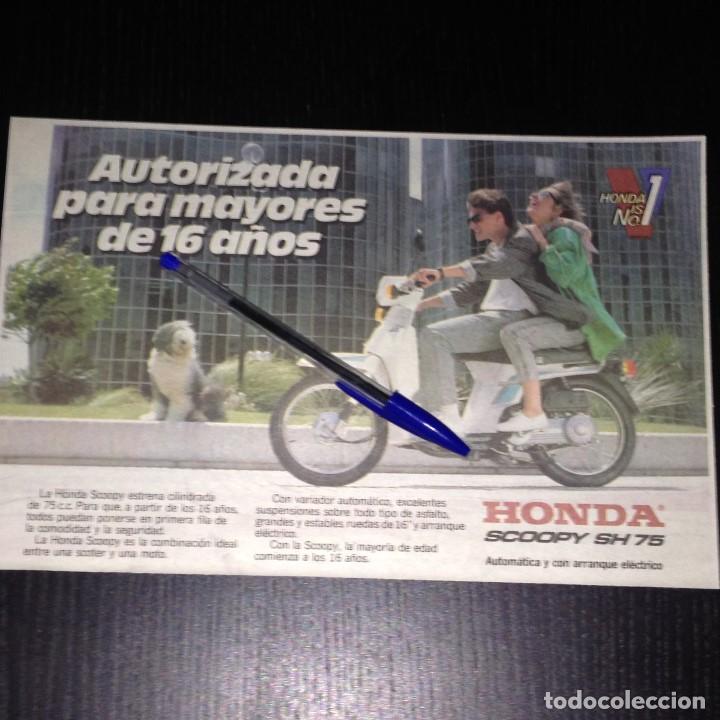 Coches y motocicletas: HONDA SCOOPY SH 75 SCOOTER - RECORTE PRENSA REVISTA ANUNCIO PUBLICIDAD