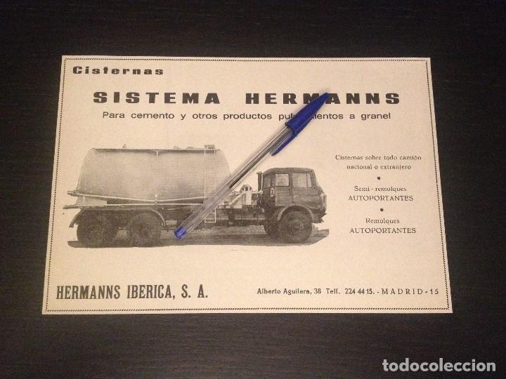 Coches y Motocicletas: CISTERNAS SITEMA HERMANNS IBERICA SA CAMION - RECORTE PRENSA REVISTA ANUNCIO PUBLICIDAD