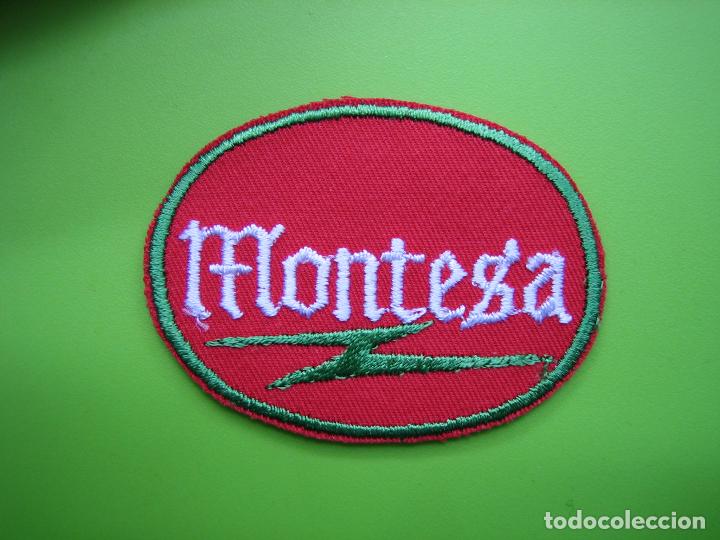 Coches y Motocicletas: Parche bordado de la marca Montesa.A&ntilde;os 80 o 90