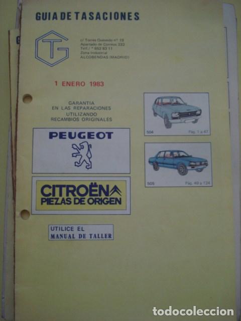 Coches y Motocicletas: GUIA TASACIONES PEUGEOT 504 505 - 1