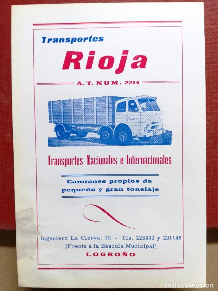Coches y motocicletas: PUBLICIDAD DE TRANPORTES RIOJA-LOGRO&Ntilde;O-14X21 CM. CAMION PEGASO