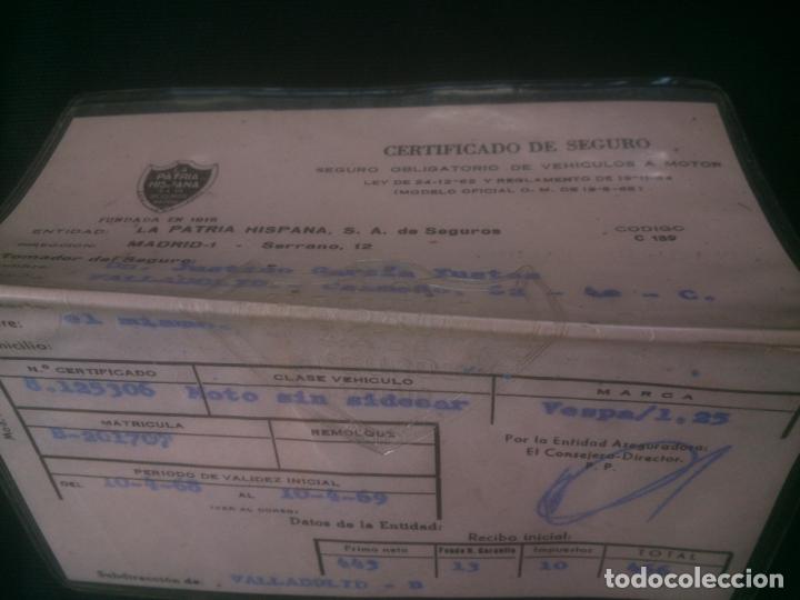 Coches y Motocicletas: CERTIFICADFO VESPA LA PATRIA HISPANA 1969