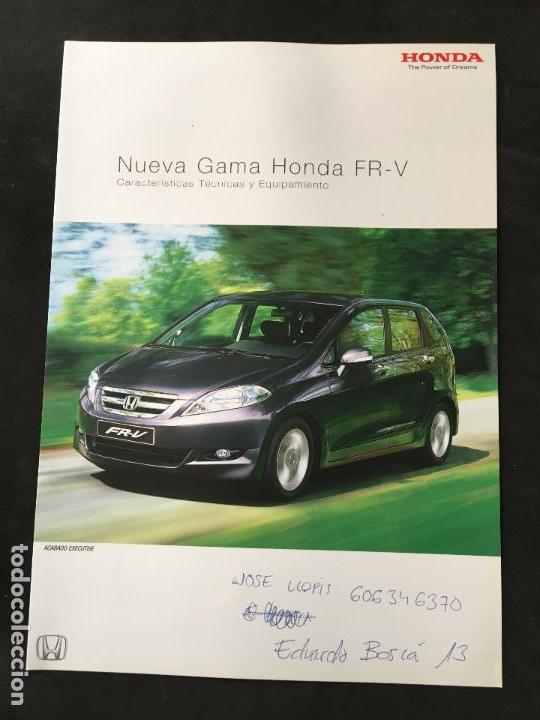 Coches y Motocicletas: Folleto catalogo publicidad original gama honda fr-v 2005